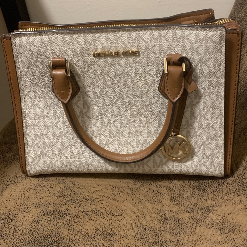 Michael Kors Brown and Cream Satchel